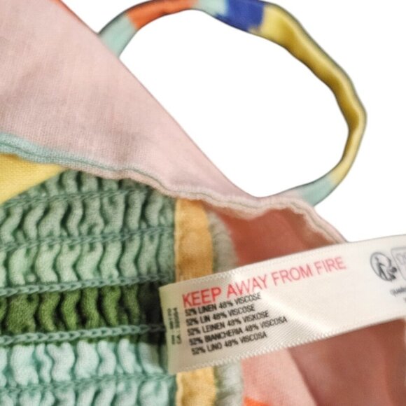 Anthropologie Linen Blend Twist Front Crop Top Size Small Striped NWT - Picture 3 of 6